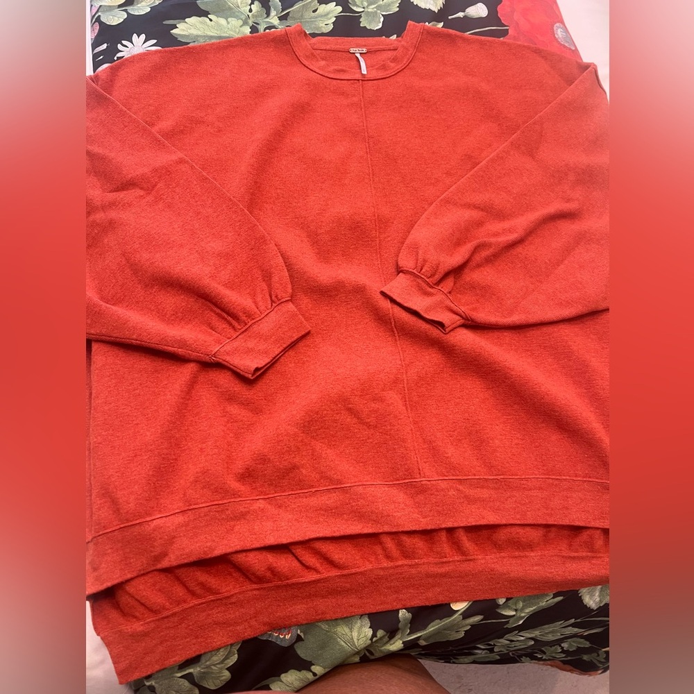 Free People Drop Shoulder Rust Pull Over Sweater